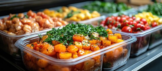 Healthy meal prep containers filled with fresh ingredients ready for delivery and convenient dining options for busy lifestyles.