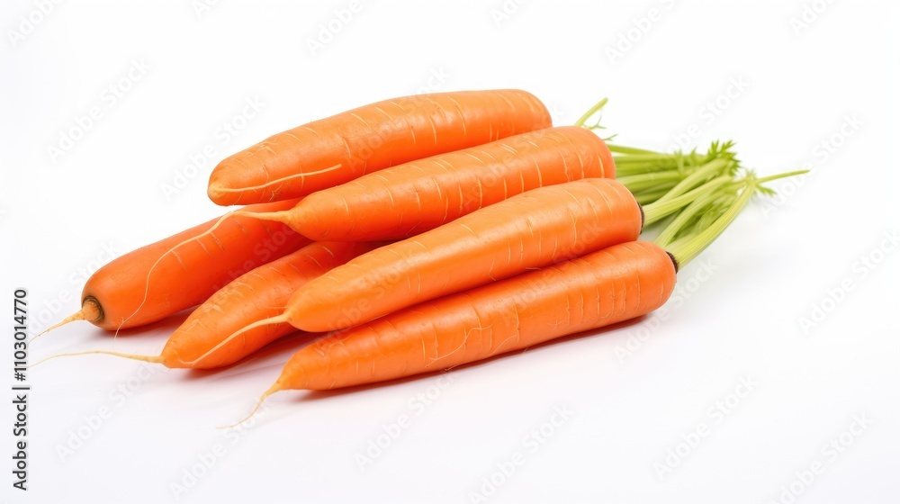 Aufkleber vibrant fresh carrots arranged on a clean white background showcasing their natural color and textur