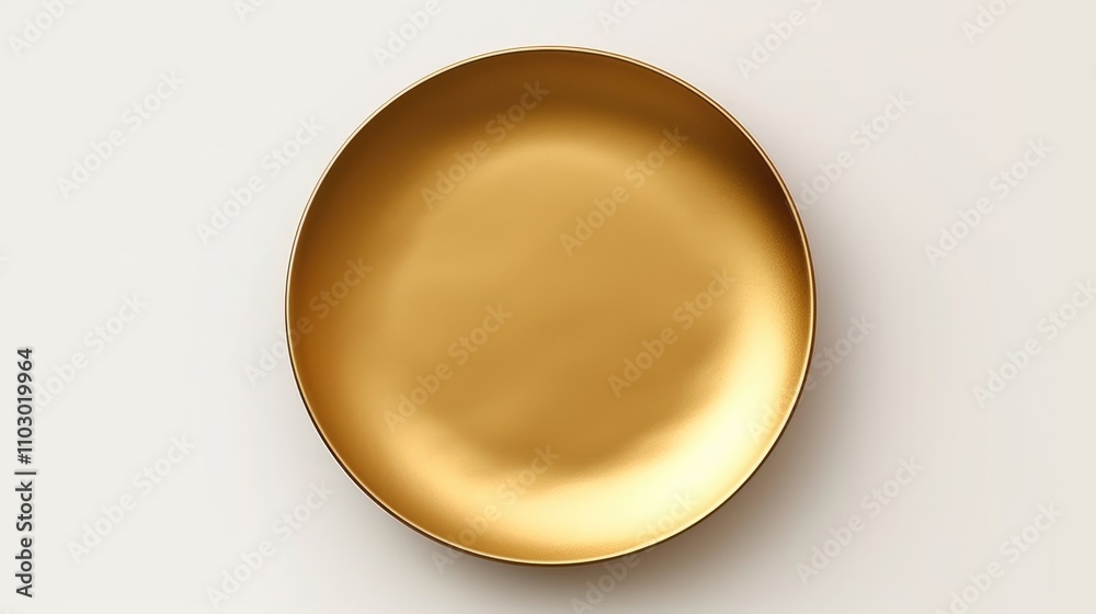 Poster isolated golden plate mockup on a neutral background ideal for food design presentations and culinar