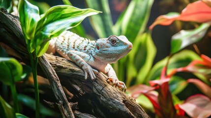 Obraz premium Reptile care and display featuring snakes, lizards, and other reptiles in habitats. Emphasizing care and presentation. Ideal for reptile care guides and exotic pet blogs.