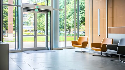 Campus counseling center entrance, a welcoming space for students seeking mental health support and guidance, fostering a nurturing environment for personal growth and well-being.