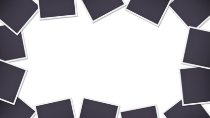 余白がある黒塗りの写真が周りに散らばるフレーム