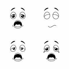 Cartoon Facial Expression Hand Drawn Illustration
