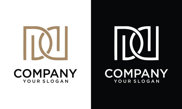 Modern unique creative letter D logo design, Minimal line D initial based vector icon.