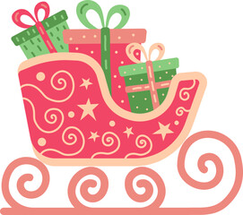 Sleigh Christmas   illustration Flat icon