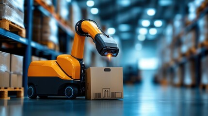 Fototapeta premium Automated Warehouse and Cutting Edge Logistics Technology Powering Efficient Manufacturing and Distribution Facilities for Commercial Enterprises