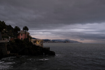 Spots of the sea in Genova, Italy