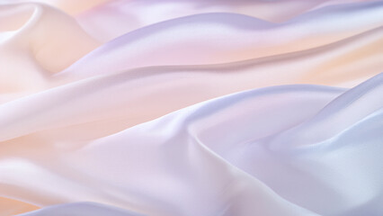 White wrinkled fabric with wrinkles and waves, background and Wallpaper of crumpled tissue