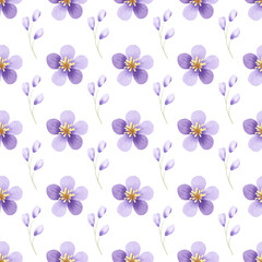 Floral background, seamless watercolor pattern with flowers. Repeat fabric wallpaper print texture. Perfectly for wrapped paper, backdrop.