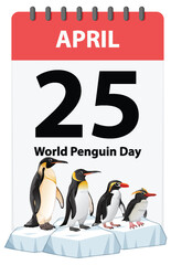 World Penguin Day Calendar Illustration