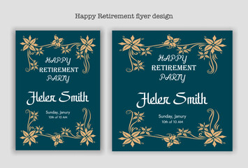 Retirement party invitation  flyer design template
