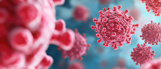 Rheumatoid Arthritis Cell Visualization, detailed 3D illustration emphasizing cellular structures, vibrant colors, and informative layout for educational use.