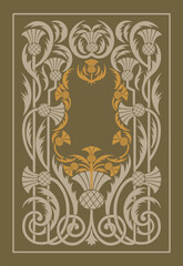 Flat art nouveau vertical book cover illustration