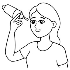 woman uses eye drops to improve vision