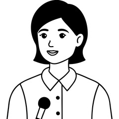  woman with lavalier microphone on shirt