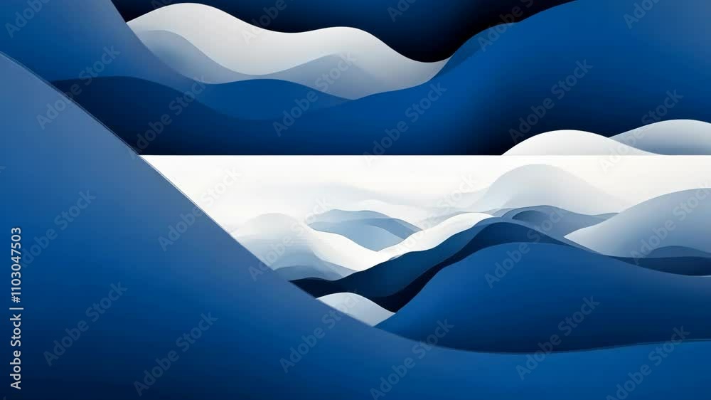 Wall mural silky smooth abstract blue wave background with flowing curves and soft texture
