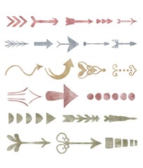 Arrows set. These arrows will be especially relevant in works where it is necessary to convey naturalness, lightness or man-made style.
