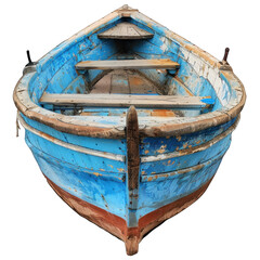 a blue and brown boat isolated on white background png