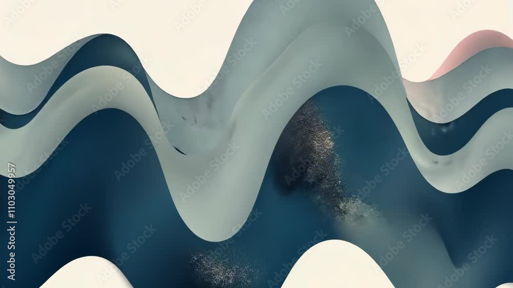 Wall mural silky smooth abstract blue wave background with flowing curves and soft texture
