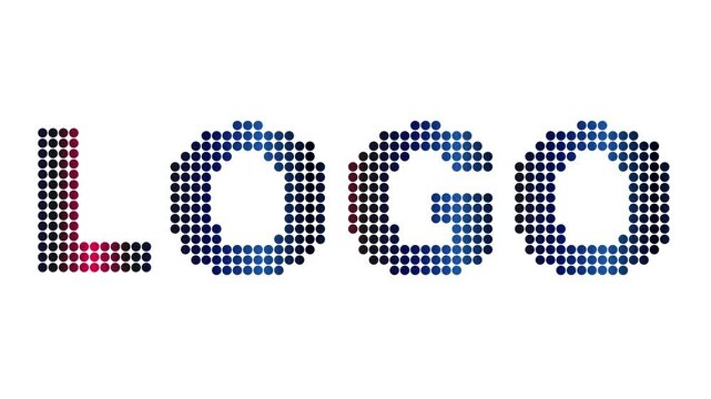 Animated Logo text and motion effect title with dots on white background. Proress Format.