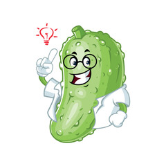 Smart Pickle Cartoon Character.