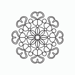 Hand-drawn flower design mandala drawing vector
