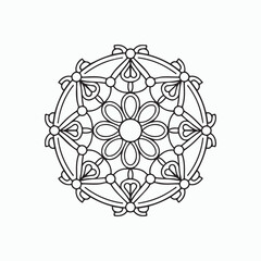 Hand-drawn flower design mandala drawing vector