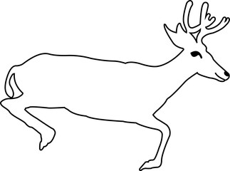 Deer jumping outline 
