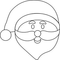 Santa Claus face outline coloring  