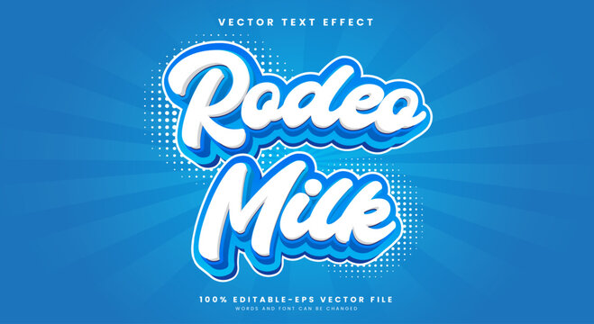 Rodeo Milk Editable Text effect Template Premium vector