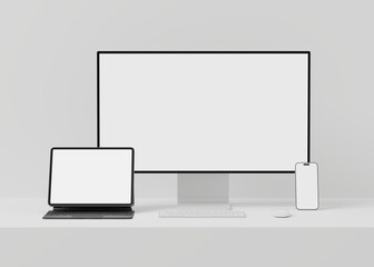 Responsive Web Design and website Mockup, Devices Mock up, Smartphone desktop tablet laptop template Mockup