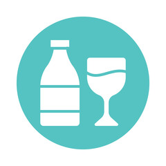 Wine  vector gylph Circle Icon. Eps 10 file