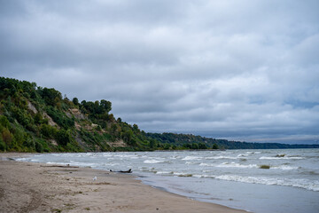 View of Scarborough Bluffs Beach in Toronto.