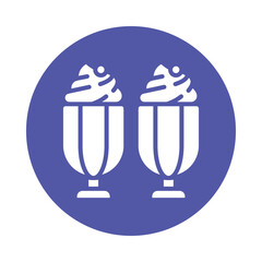Milkshake vector gylph Circle Icon. Eps 10 file
