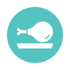 Leg Piece vector gylph Circle Icon. Eps 10 file