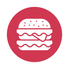 Veggie Burger vector gylph Circle Icon. Eps 10 file