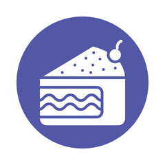 Cake Slice vector gylph Circle Icon. Eps 10 file