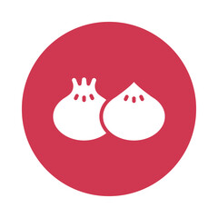 Dumplings vector gylph Circle Icon. Eps 10 file