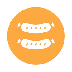 Sausage vector gylph Circle Icon. Eps 10 file