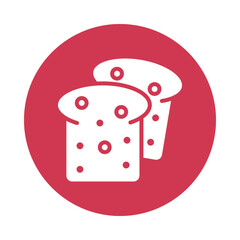 French Toast vector gylph Circle Icon. Eps 10 file
