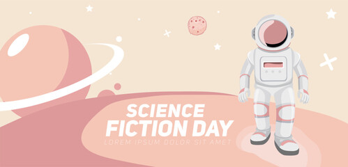 Banner design template for National Science Fiction Day