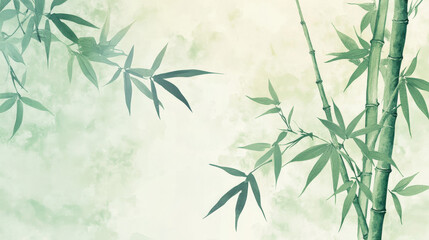 A soft and harmonious Japanese pattern of bamboo