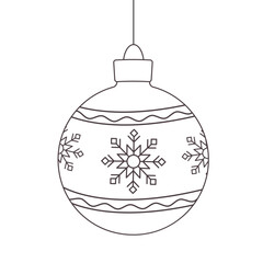 Christmas tree ball isolated on a white background.; Suitable for winter and New Year themes.