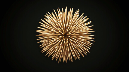 Obraz premium Golden Radiating Sphere Abstract Design