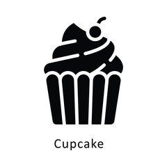 Cupcake  vector gylph Icon. Eps 10 file