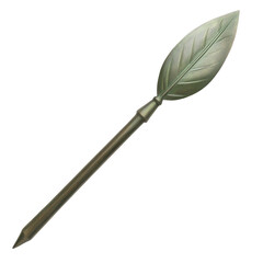 A long, thin, green leafy object with a pointed end Transparent Background