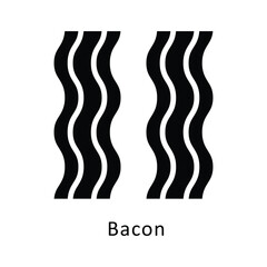 Bacon vector gylph Icon. Eps 10 file
