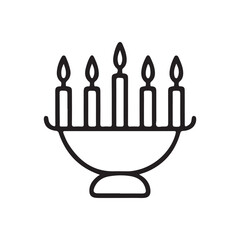 Single hand drawn traditional Kinara. background. Kwanzaa style. Creative black silhouette vector abstract illustration for happy kwnzaa. vector illustration. 