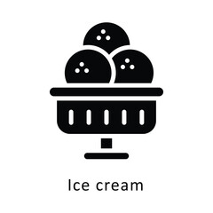 Ice cream vector gylph Icon. Eps 10 file