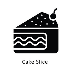Cake Slice vector gylph Icon. Eps 10 file